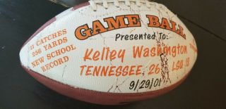 University of Tennessee Football 1991 Kelley Washington Game Ball 2