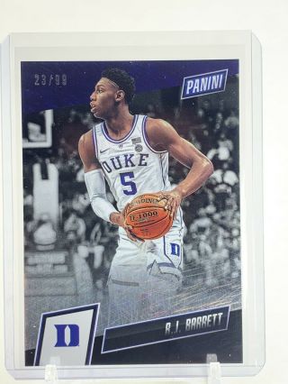 Rj Barrett Duke Knicks Rookie Card /99 Panini 2019 Exclusive