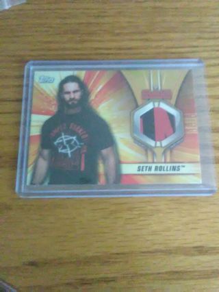 2019 Topps Wwe Summer Slam Seth Rollins Gold Parallel Shirt Relic 4/10