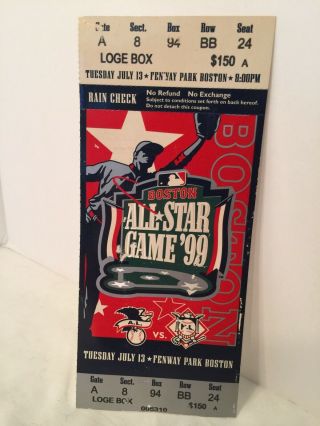 1999 All Star Game Ticket Fenway Park