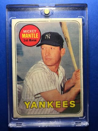 1969 Topps Mickey Mantle 500 York Yankees Baseball Card Hof