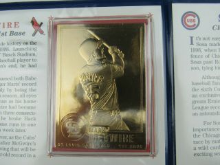 Vintage Danbury 1998 Home Run Record - Mark McGwire/Sammy Sosa 22K Gold Cards 3