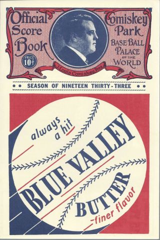 1933 Mlb All - Star Game Official Score Book Comiskey Park Rp