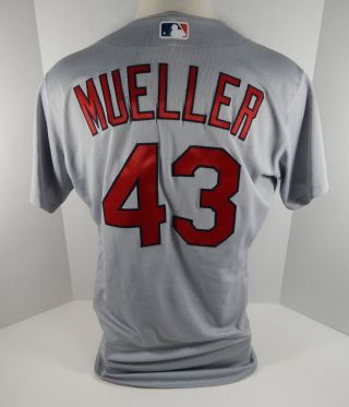 2018 St.  Louis Cardinals Bill Mueller 43 Game Issued Grey Jersey Rs Patch