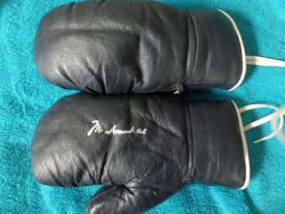 Muhammad Ali Autographed Black Vinyl Boxing Glove Jsa Certified