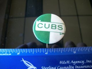 Very Rare Very Early Chicago Cubs Pin Green and White Holy Grail for a CUB FAN 5