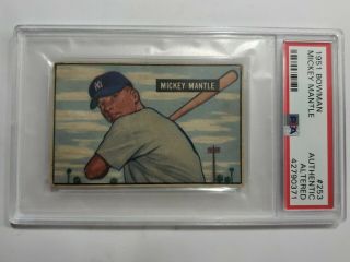 1951 Bowman 253 Mickey Mantle Psa Authentic Great Looking Card