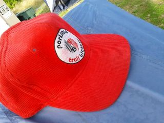 Vintage Deadstock Portland Trailblazers Hat Cap Snapback Logo Nba Rare Corduroy