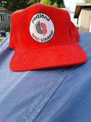 Vintage deadstock Portland Trailblazers Hat Cap Snapback Logo NBA Rare Corduroy 2