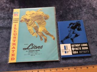1964 Detroit Lions Vs Chicago Bears Nfl Football Game Program,  Lions Fact Book