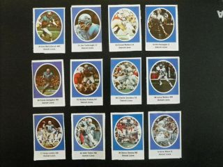 1972 Sunoco Football Stamps Detroit Lions Complete Set All 24