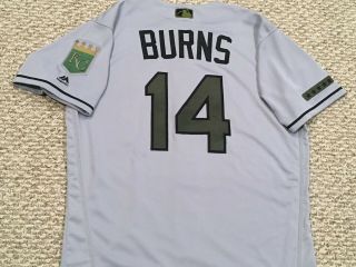 Burns Size 44 14 2018 Kansas City Royals Game Jersey Issued Memorial Day 5 Star