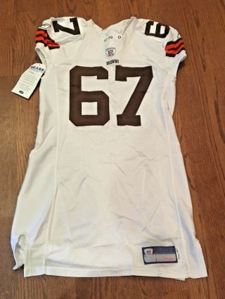 2002 Cleveland Browns Game Football Jersey Worn 67 Tre Johnson MEARS 2