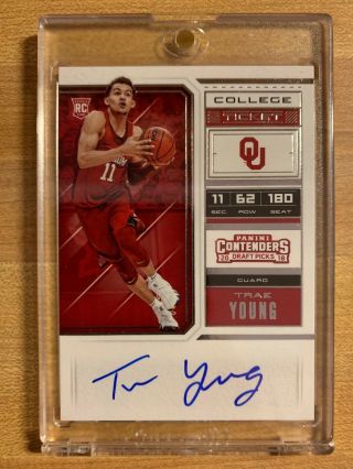 2018 - 19 Contenders Draft Trae Young College Ticket Ssp Variation B Rookie Auto