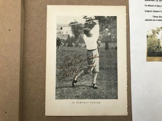 Bobby Jones 6x4 Autographed Book Page With Letter Of Authenticity Legend Of Golf