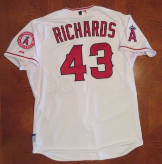 Garrett Richards 2014 Los Angeles Angels White Home Jersey 43 Team Issued Worn