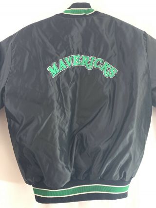 Vintage Dallas Mavericks Black Satin Jacket XL Without Tags 3