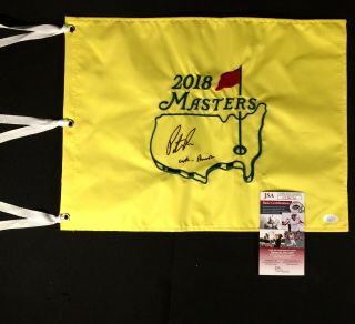 Patrick Reed Signed “ Captain America “ 2018 Masters Golf Flag - Jsa Cc96716