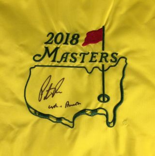 Patrick Reed Signed “ Captain America “ 2018 Masters Golf Flag - JSA CC96716 2