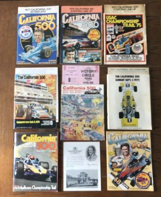Vintage California 500 Souvenir Programs Ontario Motor Speedway