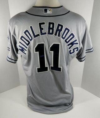 2015 San Diego Padres Will Middlebrooks 11 Game Grey Jersey