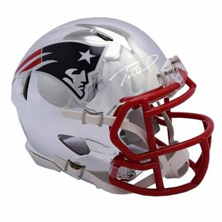 Tom Brady Hand Signed Autographed Chrome Custom Patriots Helmet Steiner