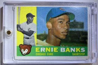 1960 Topps Ernie Banks Chicago Cubs Card Number 10 Baseball Card