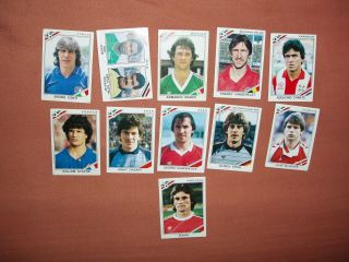 Panini Mexico 86 1986 World Cup Football Stickers - - 11 Different