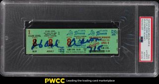 1974 Atlanta Braves Full Ticket Hank Aaron Psa/dna 10 Auto 715 Psa Auth (pwcc)