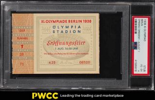 1936 Olympics Ticket Stub Opening Ceremony August,  1st Berlin Psa 4 Vgex (pwcc)