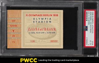 1936 Olympics Ticket Stub 100 Meters Jesse Owens 1st Gold Medal Psa 4 (pwcc)