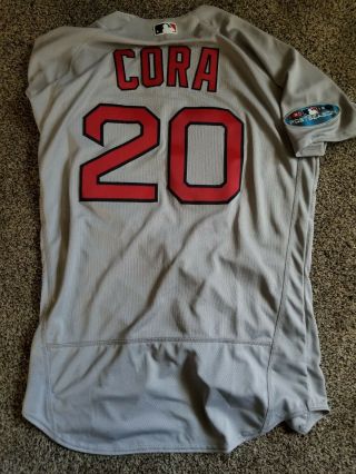 2018 Postseason Boston Red Sox MLB team Issued Gray Jersey Alex Cora 2