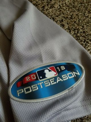 2018 Postseason Boston Red Sox MLB team Issued Gray Jersey Alex Cora 4