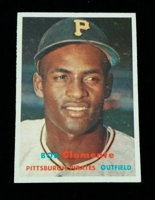 1957 Topps 76 Bob Clemente Hof Pittsburgh Pirates Rip Ex,  To Ex/mt