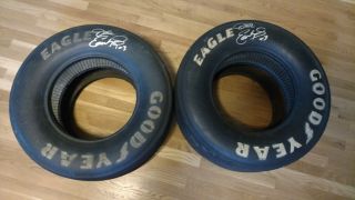 Dale Earnhardt Sr Autographed Race Tires (2)