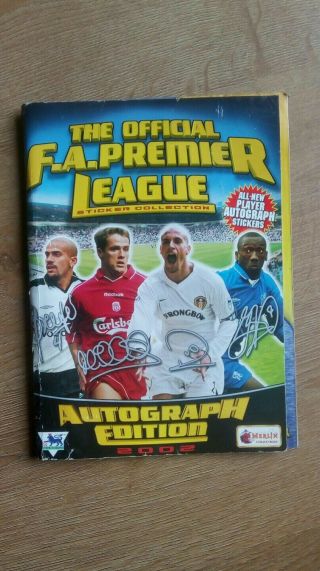Complete Merlin Autograph Edition 2002 Fa Premier League Sticker Album