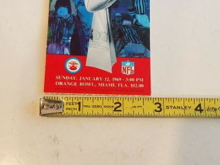 BOWL III (3) TICKET STUB Baltimore Colts NY Jets 1969 5
