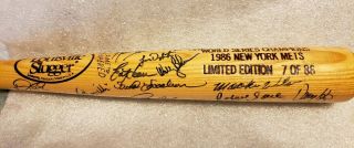 1986 York Mets Ws Team Signed Bat Ltd.  7/86 27 Sigs Psa/dna Loa W/ G.  Carter