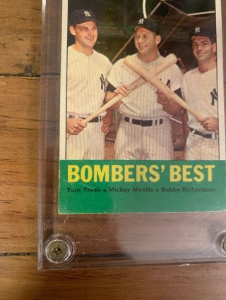 1963 Topps Mickey Mantle/ Bobby Richardson/ Tom Tresh York Yankees 173. 5
