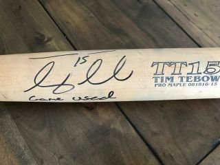 Tim Tebow GAME ZINGER BAT autograph SIGNED Mets Gators TEBOW 2