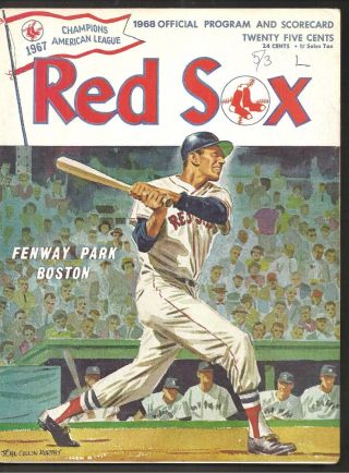 1968 Boston Red Sox Program - Scorecard 5/3/68 Fn Vs Oakland Filled In Complete