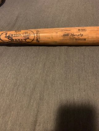Dale Murphy Game Bat Louisville Slugger W Autograph Carved In