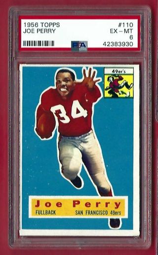 1956 Topps Football Joe Perry 110 Psa 6 Ex - Mt San Francisco 49ers Hof