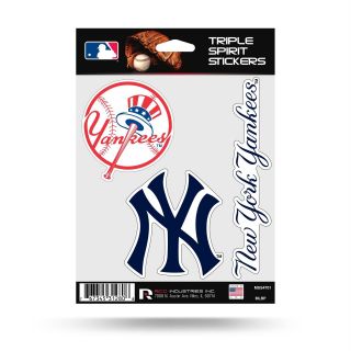 York Yankees Stickers Die Cut Decals 3 - Piece Triple Spirit Sticker Sheet