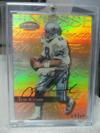 Troy Aikman 1999 Playoff Contenders Ssd Auto Autograph 5/5 Rare