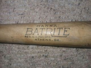 Vintage Jackie Brandt Hanna Batrite Baseball Bat Athens Ga 1950s Ny Giants rare 2