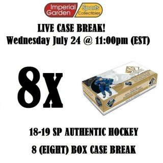18 - 19 Sp Authentic 8 (eight) Box Case Break 1356 - San Jose Sharks