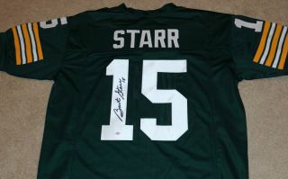 Bart Starr 15 Signed Packers Throwback Football Jersey,  Mm Holo