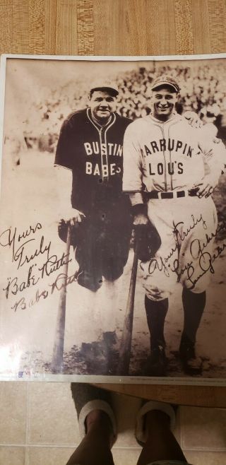 1927 - 28 Babe Ruth & Lou Gehrig Dual Signed