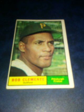 1961 Topps Roberto Clemente Pittsburgh Pirates 388 Baseball Card 3
